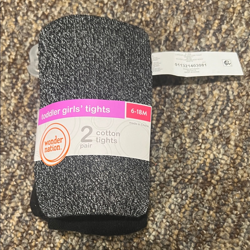 Wonder Nation Toddler Girls' Heathered Black Tights